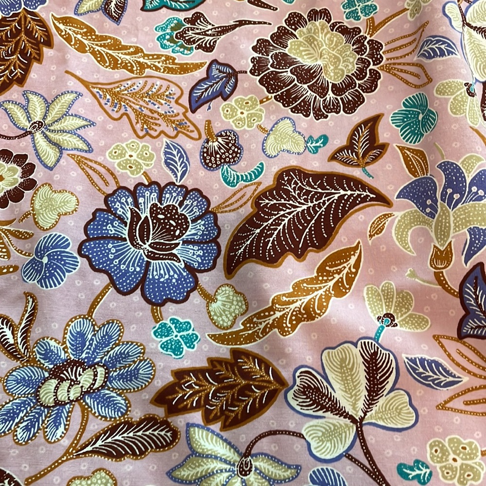 Ann Taylor Batik Floral Tie Back Top Size L - Picture 9 of 10